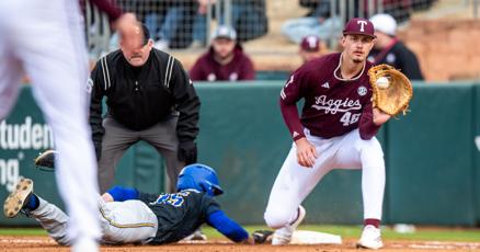 Texas A&M baseball team claims McNeese State series on key walk, not power