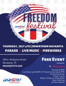 Navasota to host 5th Annual Freedom Festival to Celebrate Independence Day