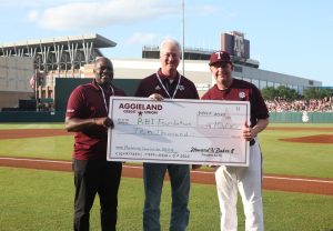 Aggieland Credit Union Gives $10,000 to Texas A&M  RBI Campaign, Benefitting the RB Eye Foundation