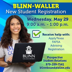 Blinn-Waller hosting special registration event on May 29