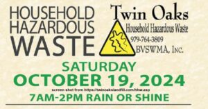 Preview Of Saturday’s Bryan/College Station Household Hazardous Waste Collection Event