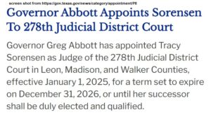 New District Judge Appointed For A Portion Of The Brazos Valley