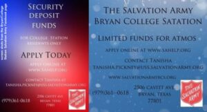 B/CS Salvation Army Requesting Donations Of Warm Weather Gear And Soliciting Applications From Those Requesting Winter Assistance