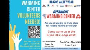 Warming Center Available In Bryan Sunday Night Through Thursday Morning