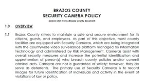 Brazos County Commission Adopts A New Policy Covering Security Cameras Protecting County Owned Buildings