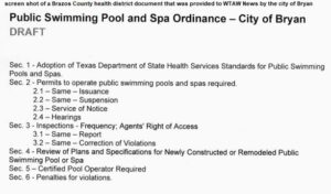 Divided Bryan City Council Is Not Interested In Considering A Health District Request To Regulate Public Swimming Pools