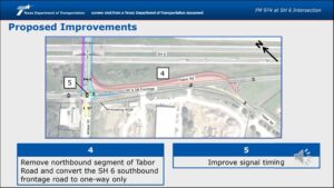 TxDOT Plans At Tabor Road And The Freeway Includes Designating A New Farm To Market Highway