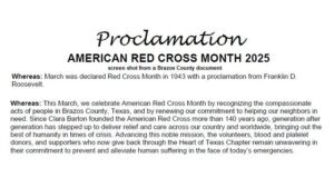 Red Cross Proclamation Includes A Request For Blood Donations