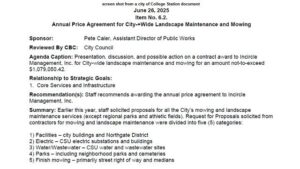 College Station Council Awards A Million Dollar Mowing And Landscaping Contract To An Out Of Town Company